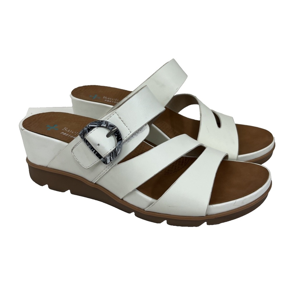 Bare Trap Laralee Wedge Sandal Women's Size 9 Posture Shoes Slides White
